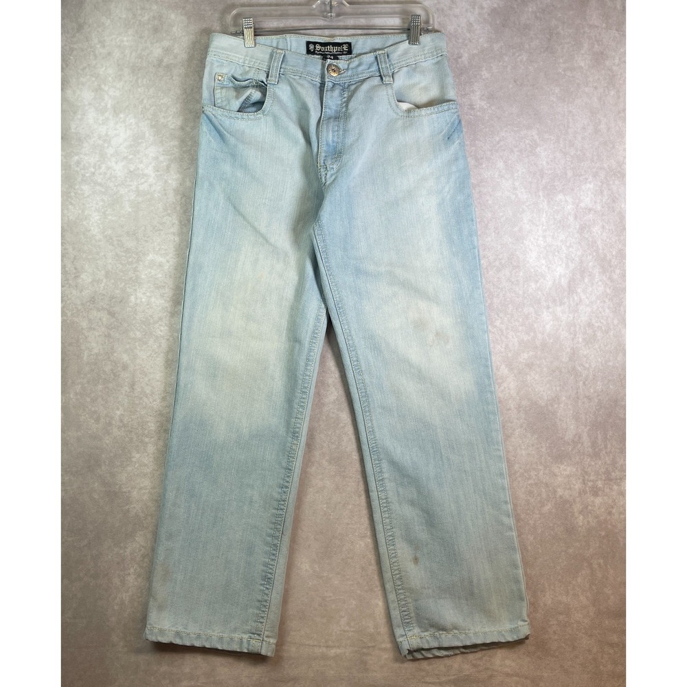 VTG Southpole Jeans Mens 32x30 Blue Denim Relaxed Light Wash Fade (Tag 34) Y2K